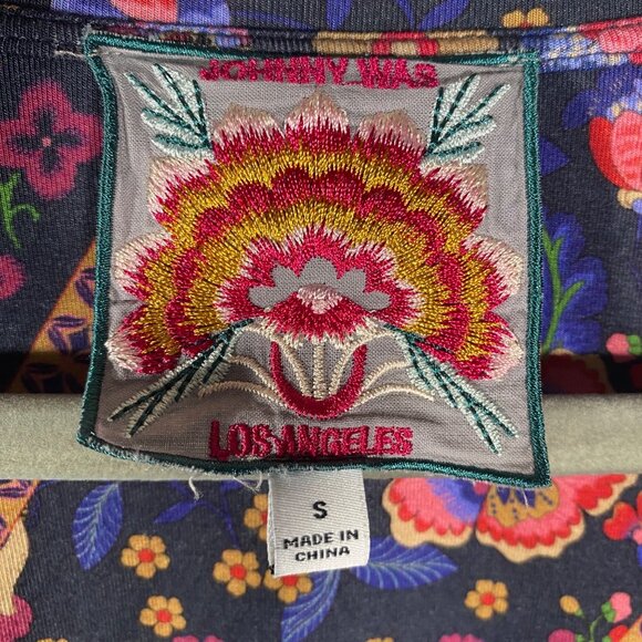 Johnny Was Cruz Boho Floral V-Neck Tunic Top S Viscose bamboo stretch jersery - Picture 4 of 8